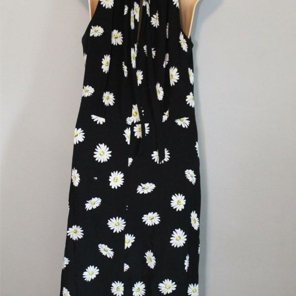 Kate Spade Daisy Print Halter Dress Black Yellow White Women's Size 10 H11549 - Picture 7 of 11